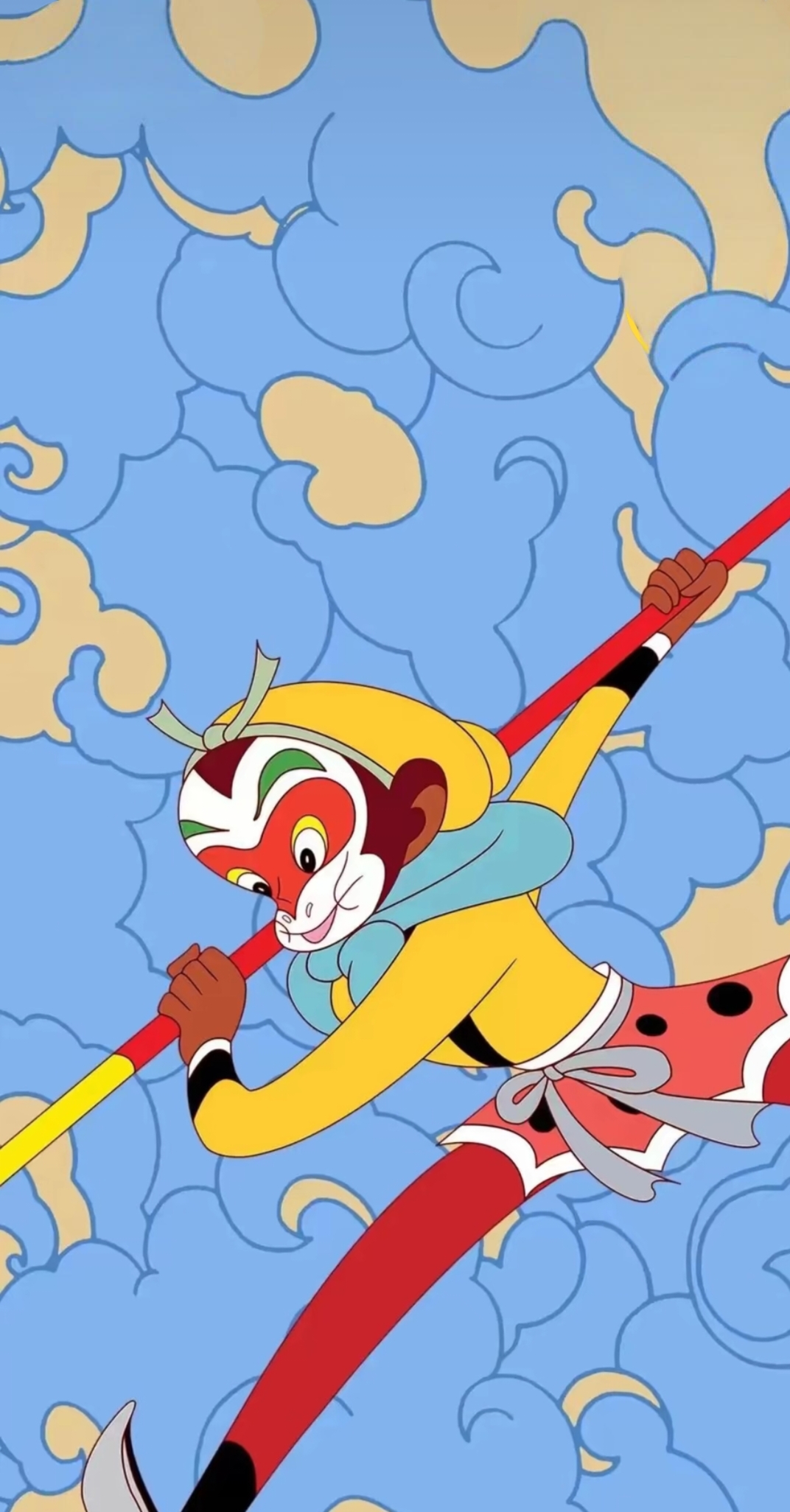 悟空舞动金箍棒,穿梭云间,活力无限!