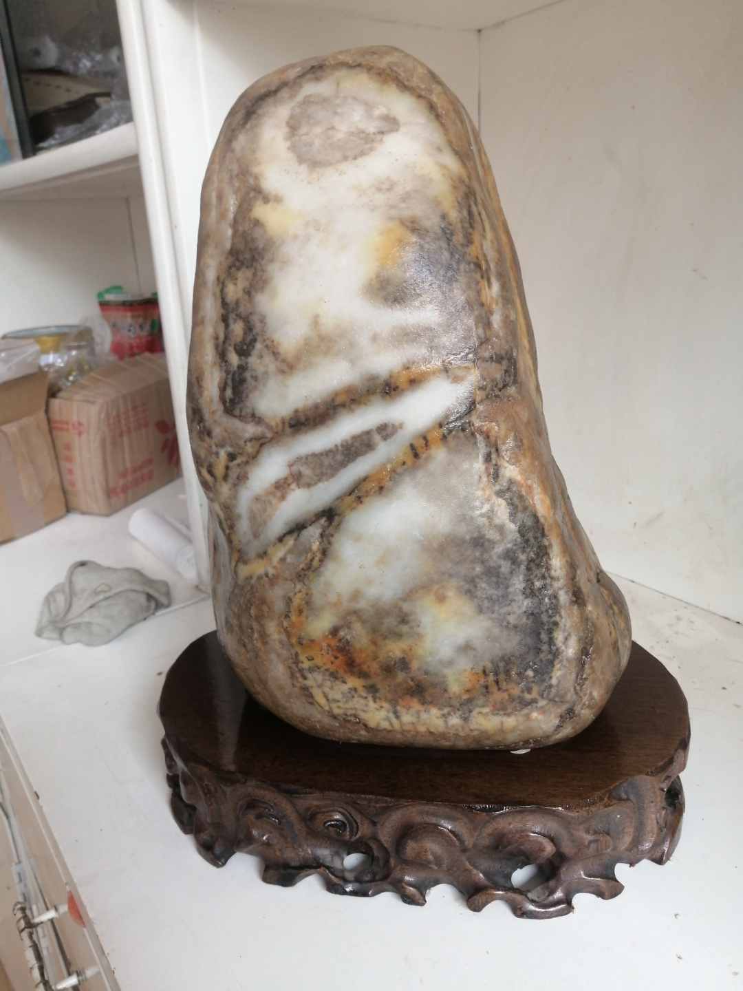 天然奇石出售 图一:玉化奇石达摩祖师 图二:玉石老寿星