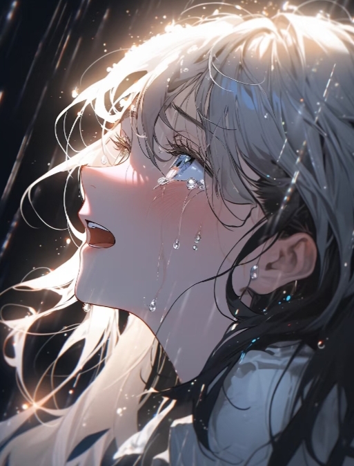 女生背光哭泣动漫捂晕女孩昏迷迷药迷晕二次元海或许