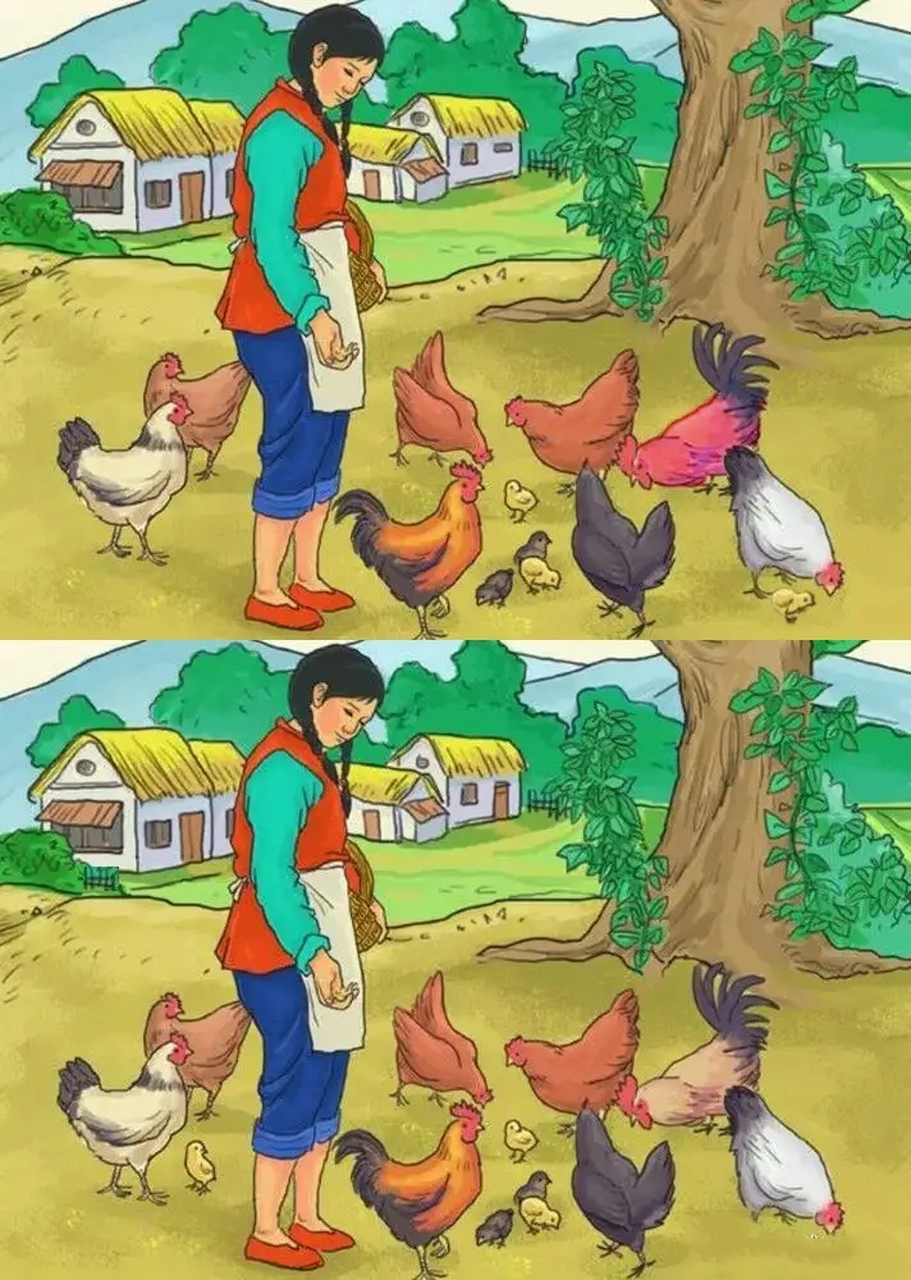 高难度找不同,找到6处你就是天才!