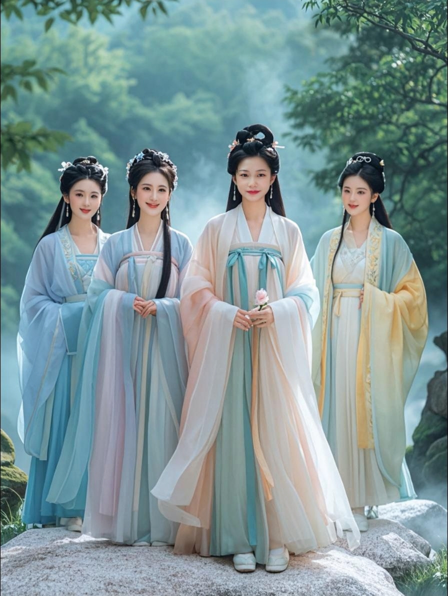 一群优雅古装美人