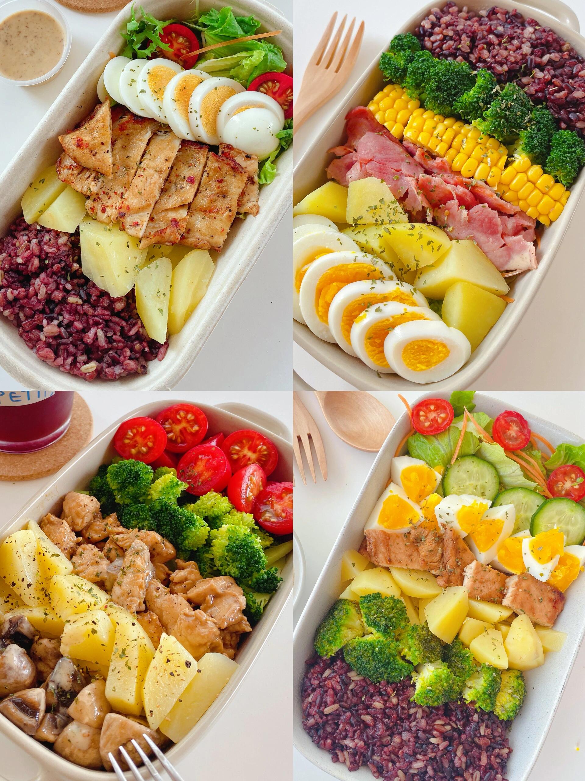 今天跟大家分享4款减脂期我经常做来吃的轻食沙拉,简单快手,有手就会