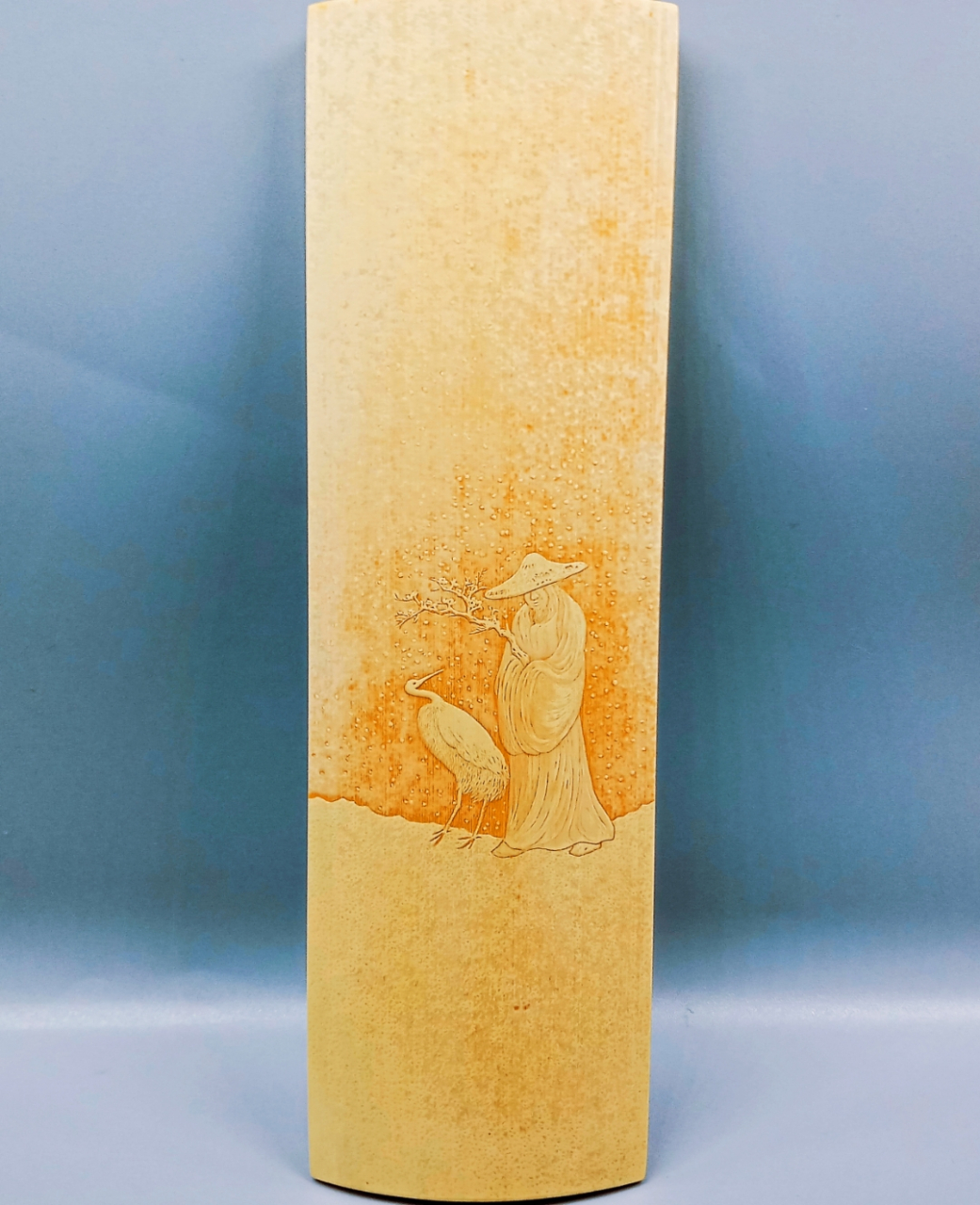 手工# 用竹子和刻刀表现的国画留青竹刻