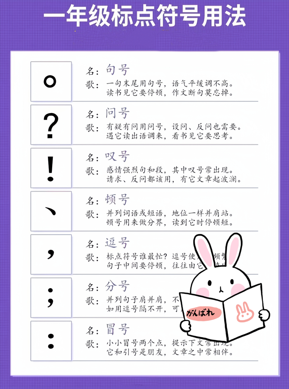 一年级标点符号认识