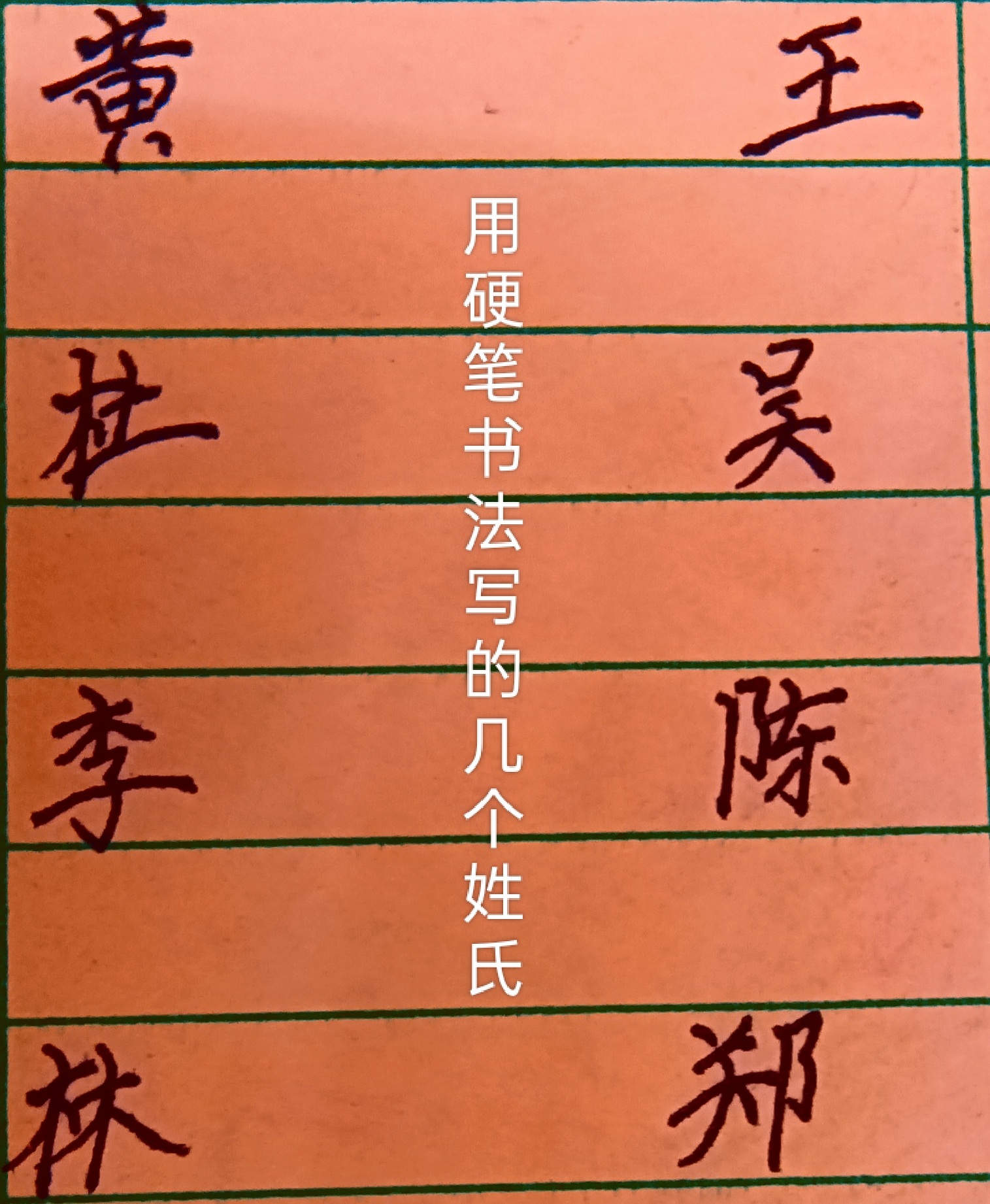 用硬笔书法写的几个姓氏😁