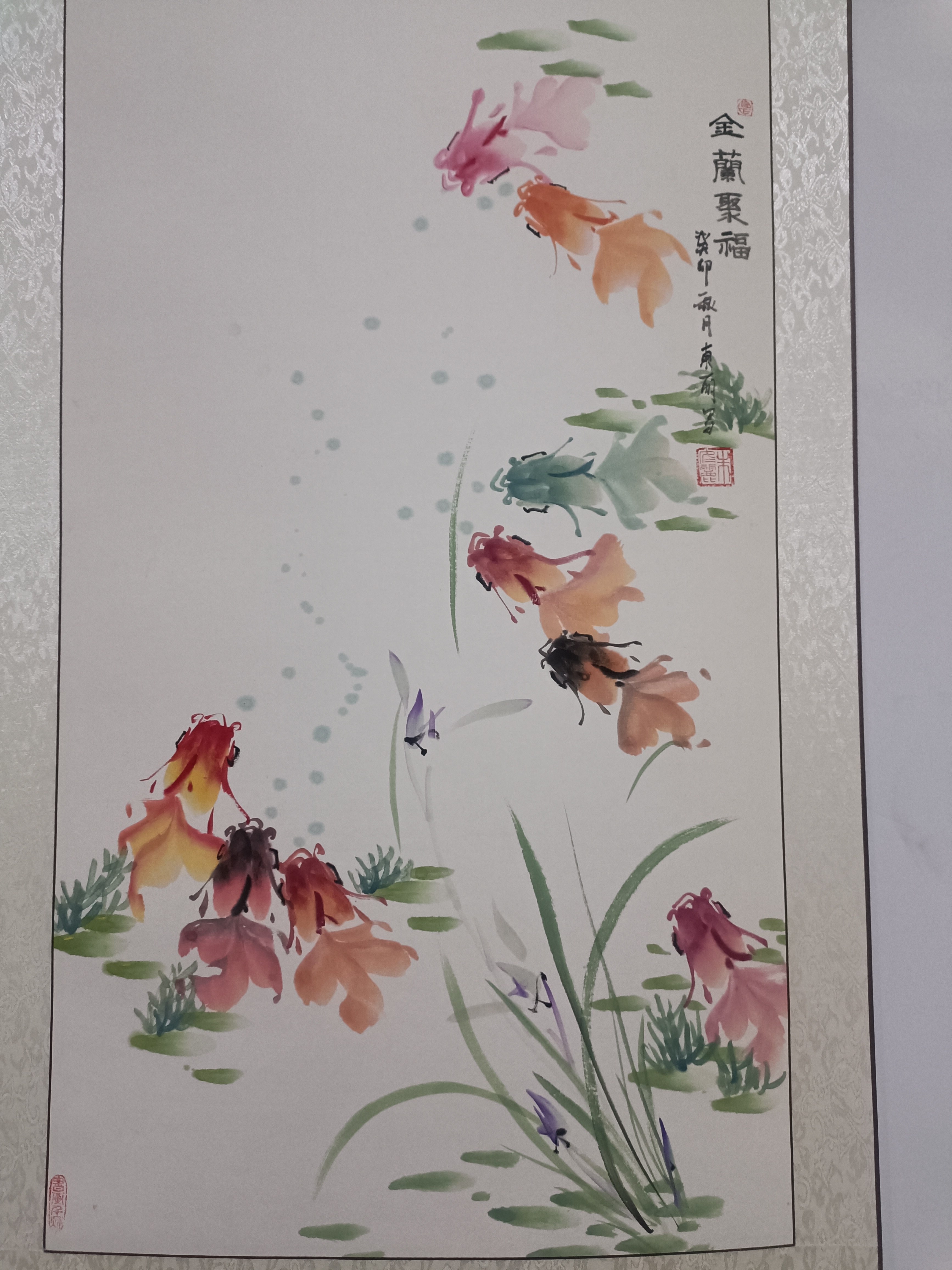 红色,橙色,黄色交织,金鱼们宛如身披金鳞,富贵又吉祥