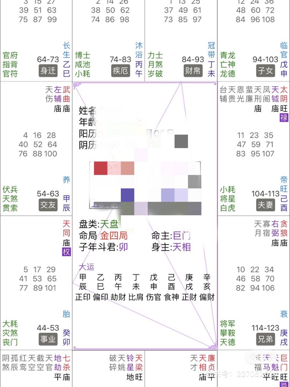 命坐偏房.巨门化忌,这要是在家里,你看,家庭一定不和睦,这是肯定的.