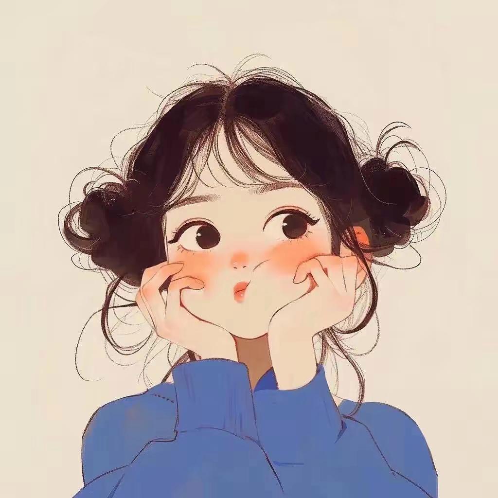 没有一点私心单眼皮头像女人单眼皮女性卡通图像纯色头像卡通单眼皮