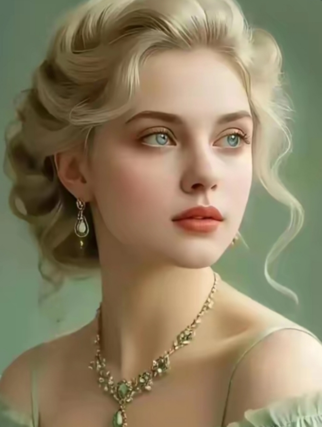 如同画中走出的精灵,金色的卷发如阳光般闪耀,蓝色的眼睛深邃如星辰