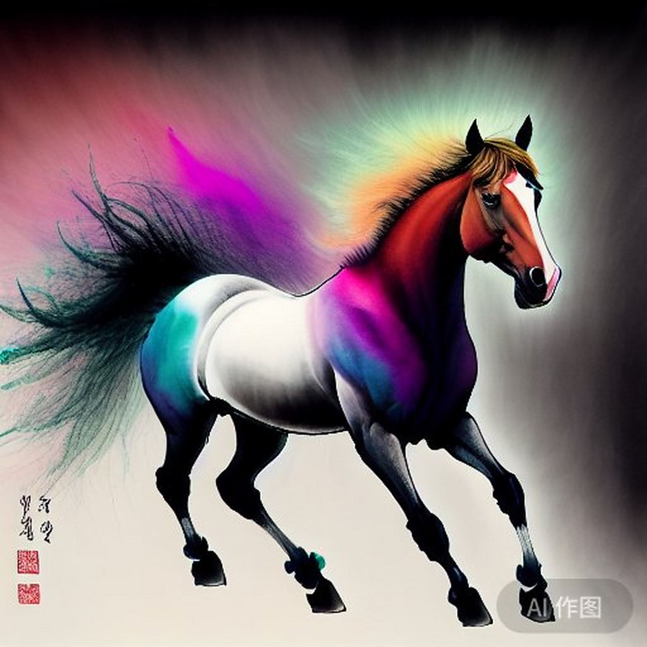 ai共创计划# 画一幅画:[骏马奔腾].