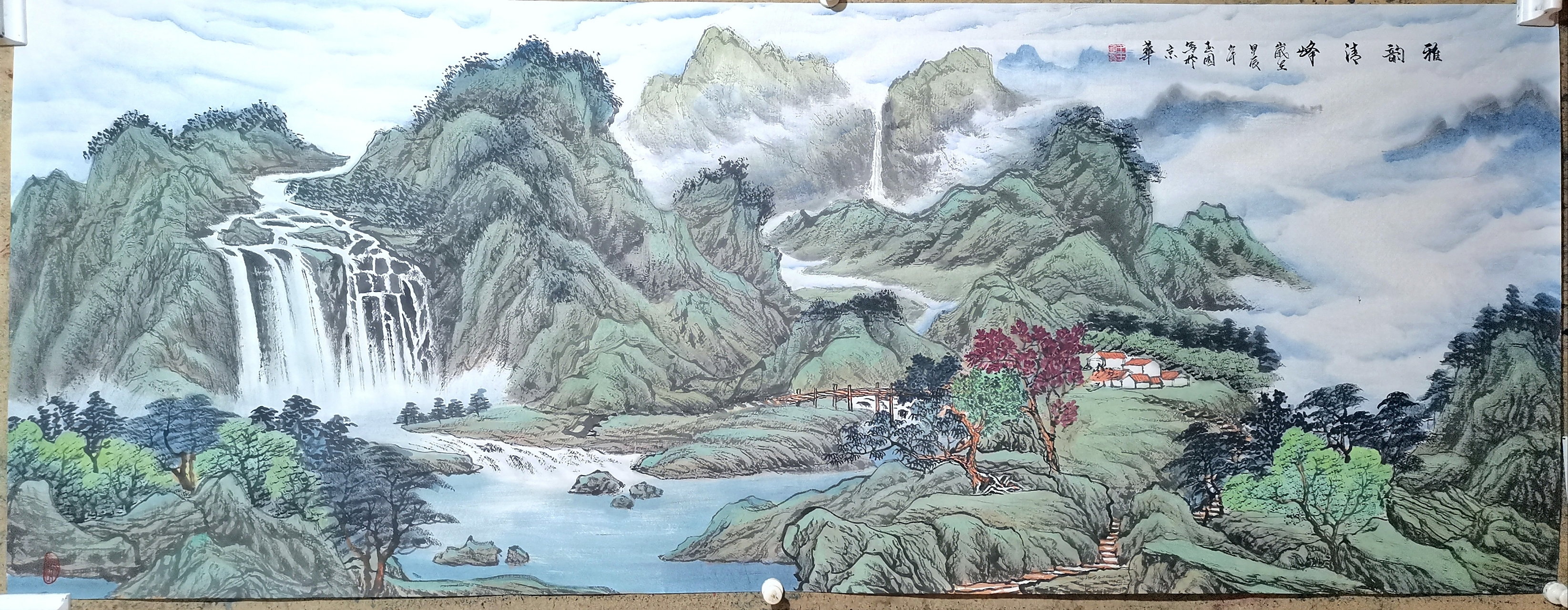 小青绿山水画,盛夏季节,待你解暑