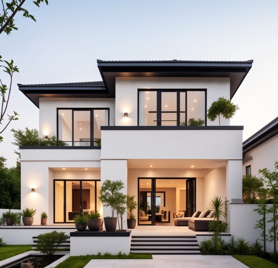 眼前的这座白色双层住宅,犹如童话世界中的梦幻城堡,尽显主人的