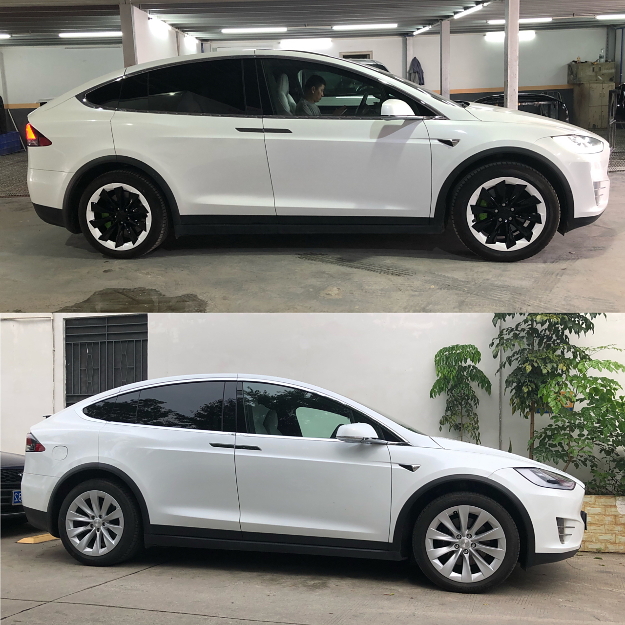 汽车改装# 97特斯拉model y轮毂改双拼色97#特斯拉#  绝对是踏着