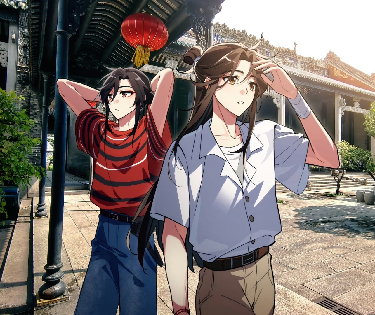 谢怜和花城他们也许正在一个小角落旅行呢,只是我们不知道而以,团团