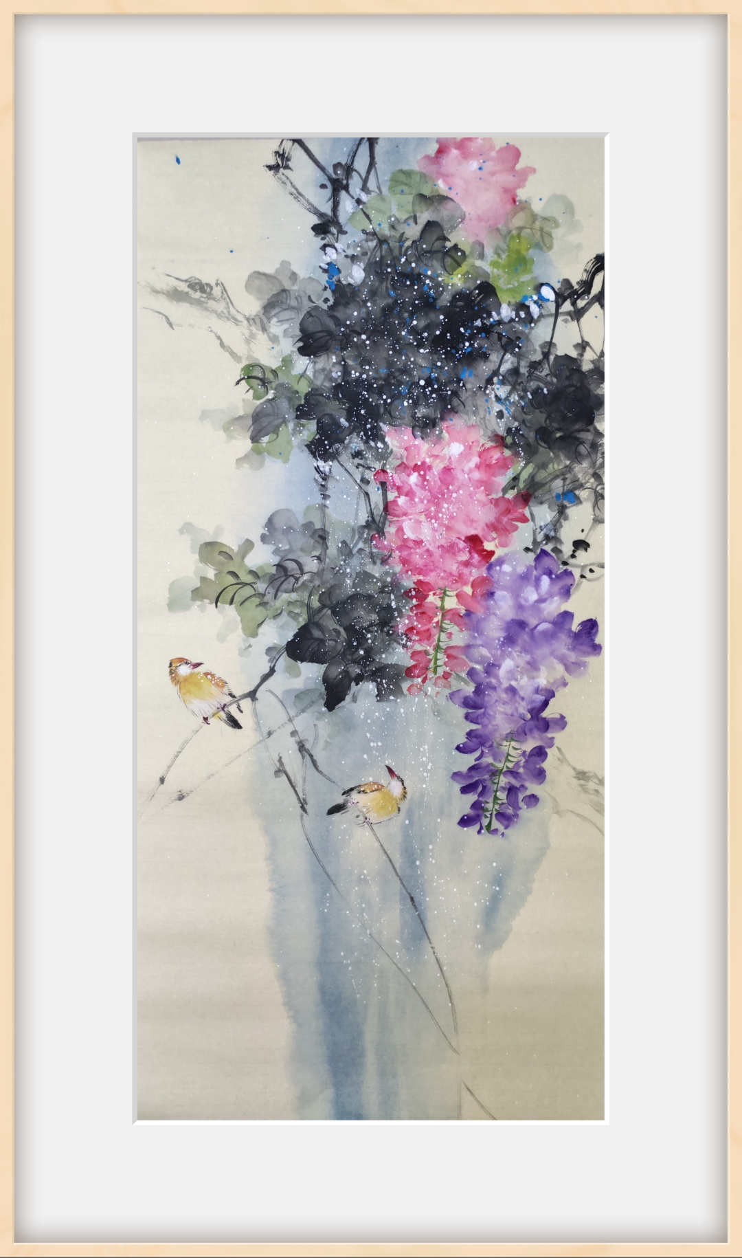 画芯尺寸100㎝x50㎝,著名画家,锦墨轩周艺老师,亲笔手绘,真人真迹