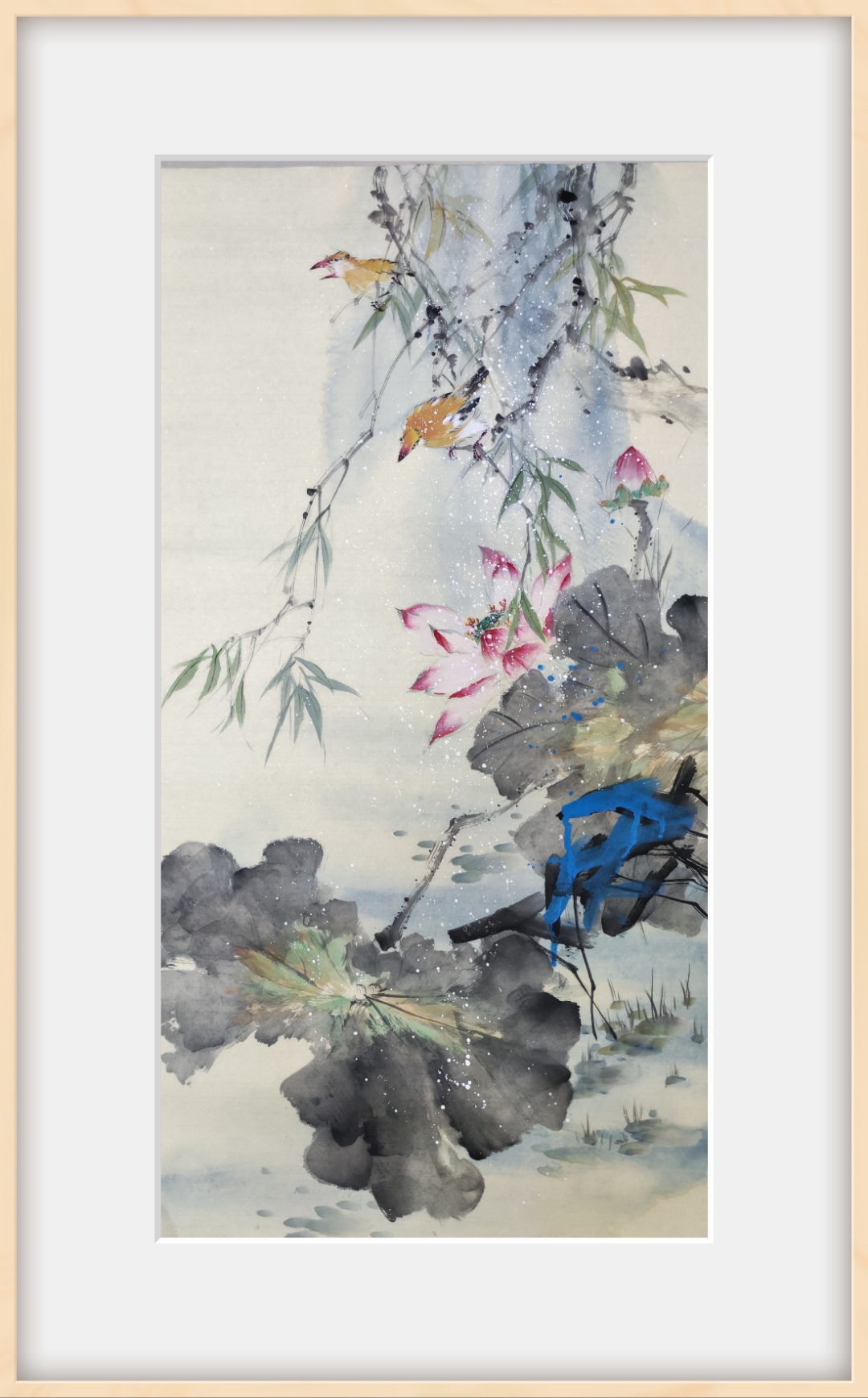 画芯尺寸,100㎝x50㎝,著名画家周艺老师,亲笔手给,真人真迹