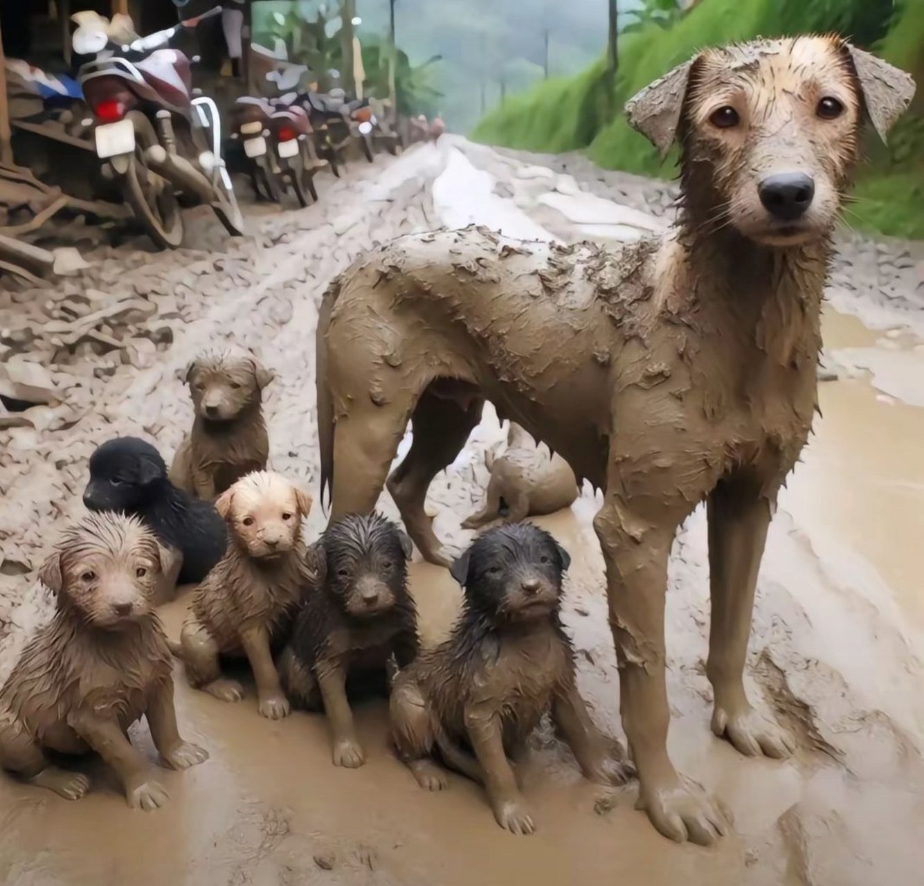 雨一直下图片 小狗图片