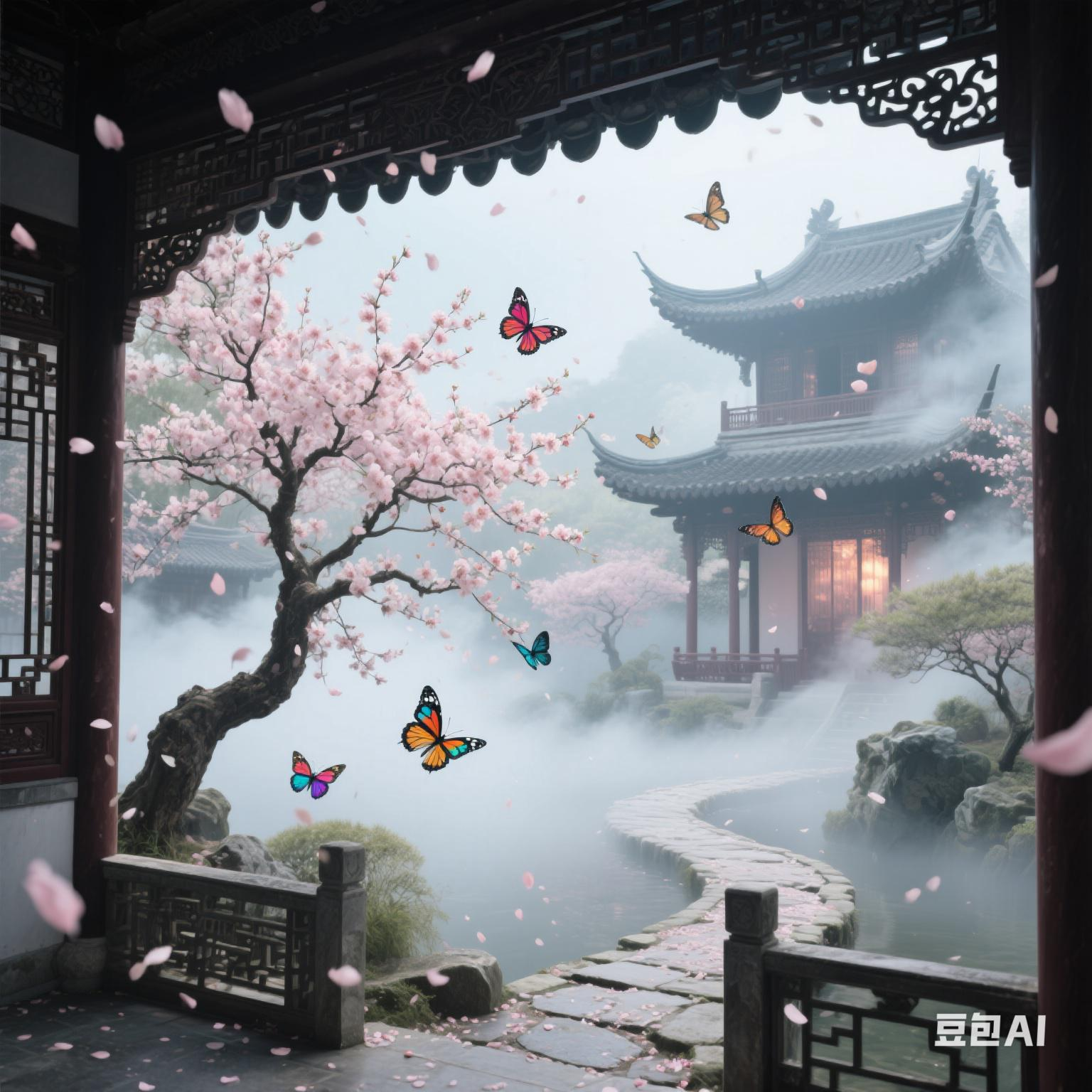 书画艺术欣赏#落花庭院锁春深, 曲径回廊掩翠阴