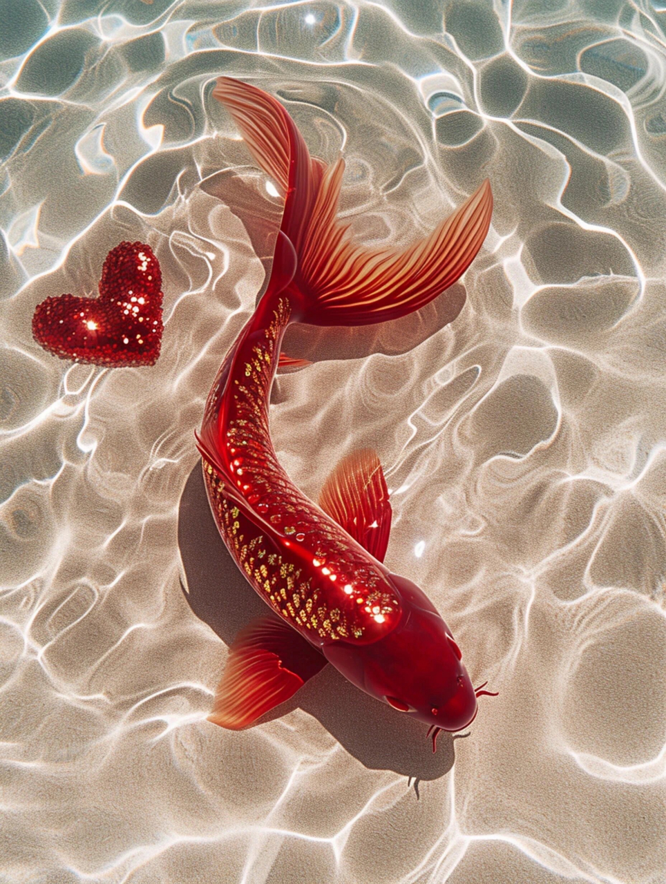 遇见红色锦鲤,愿2024年红红火火,如鱼得水.