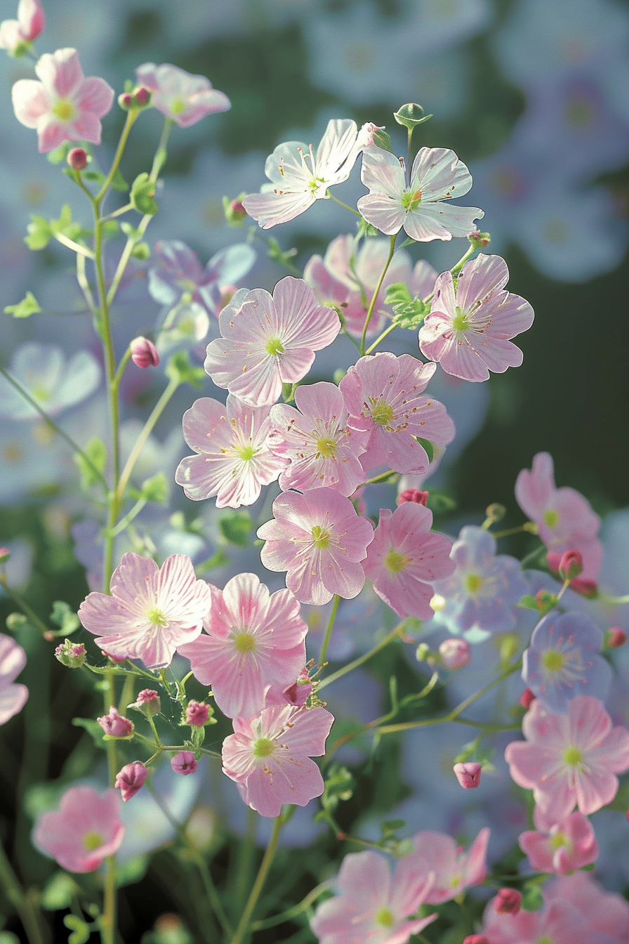 花茎翠绿欲滴,仿佛是大自然的画笔轻描淡写,勾勒出这唯美的画面