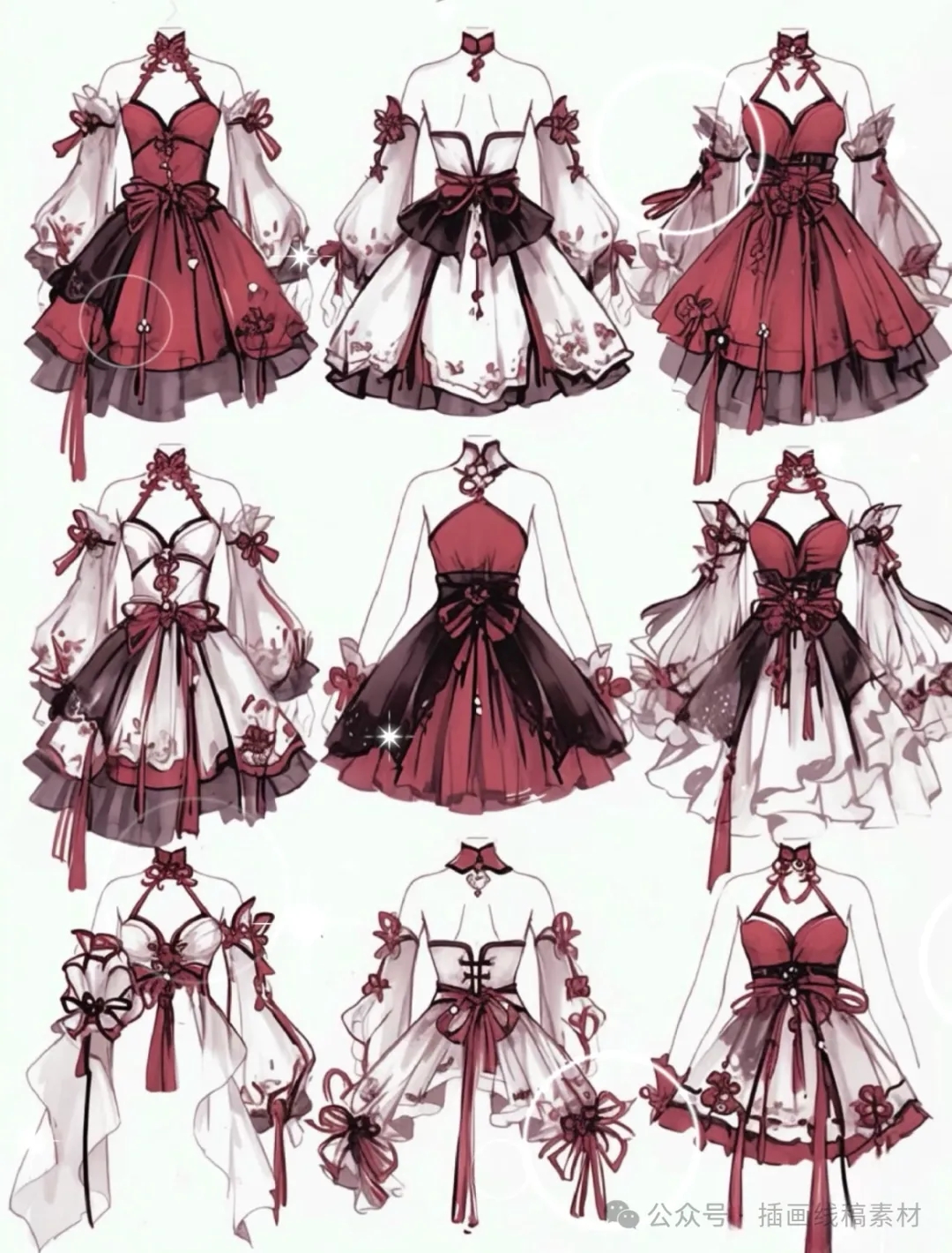 红色系传统国风短裙