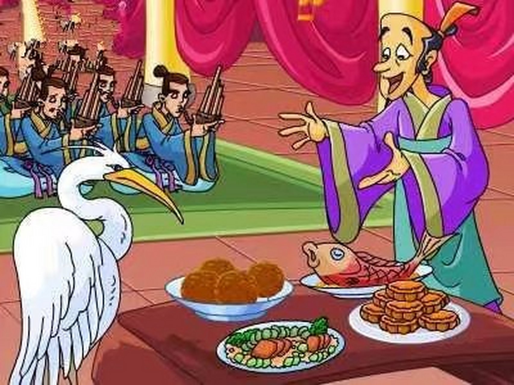 鲁侯养鸟 春秋时,有只海鸟落在鲁国的郊外,鲁侯以为这是只神鸟,令人把