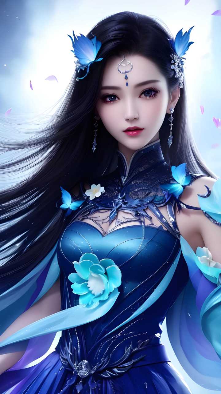 ai绘画# #ai绘画创作# #ai作画# #动漫美图# #古风美女图#  蝴蝶飘飞