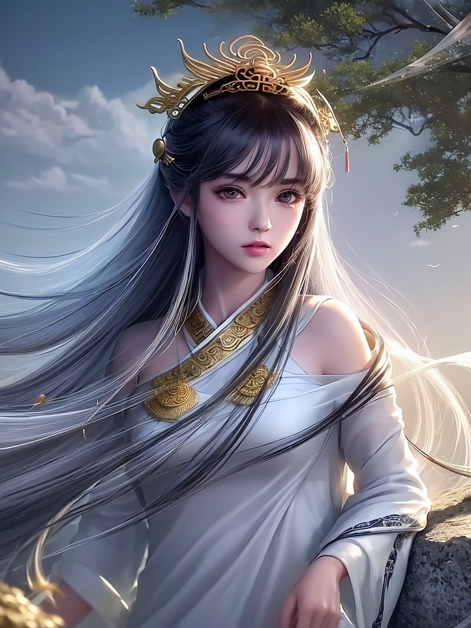 ai绘图# #ai壁纸# #动漫头像和壁纸# #美女# 仙气的美少女.