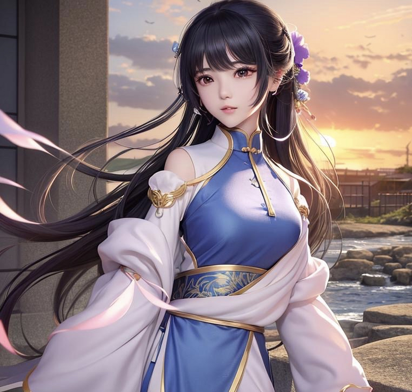 二次元美图# #ai绘画# #动漫壁纸# 小可爱,古风女孩.