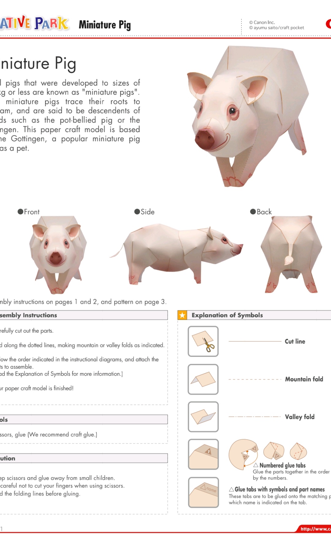 小猪纸模型图纸