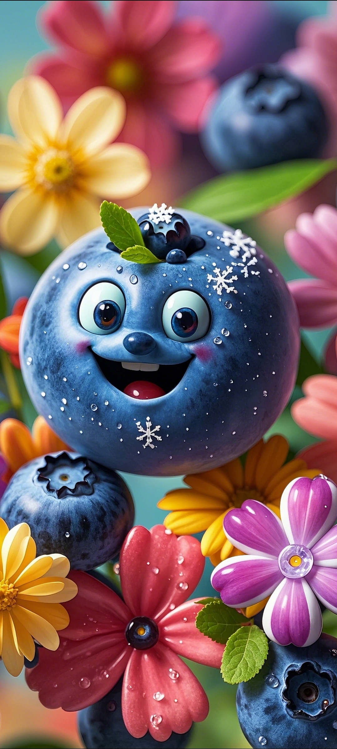 这只蓝莓卡通角色也太可爱了吧!