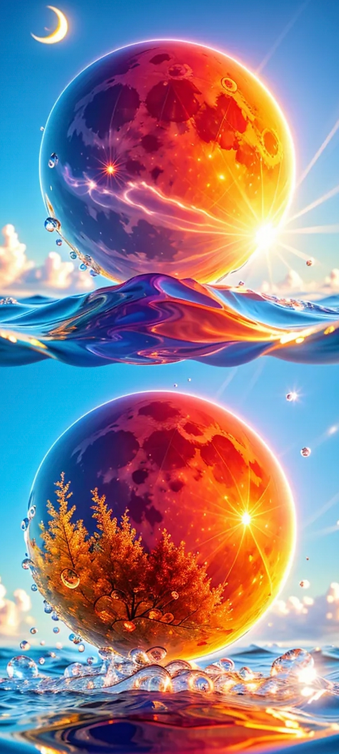 梦幻水晶球,映照出彩云追月的美景,心情也随之飘逸起来.