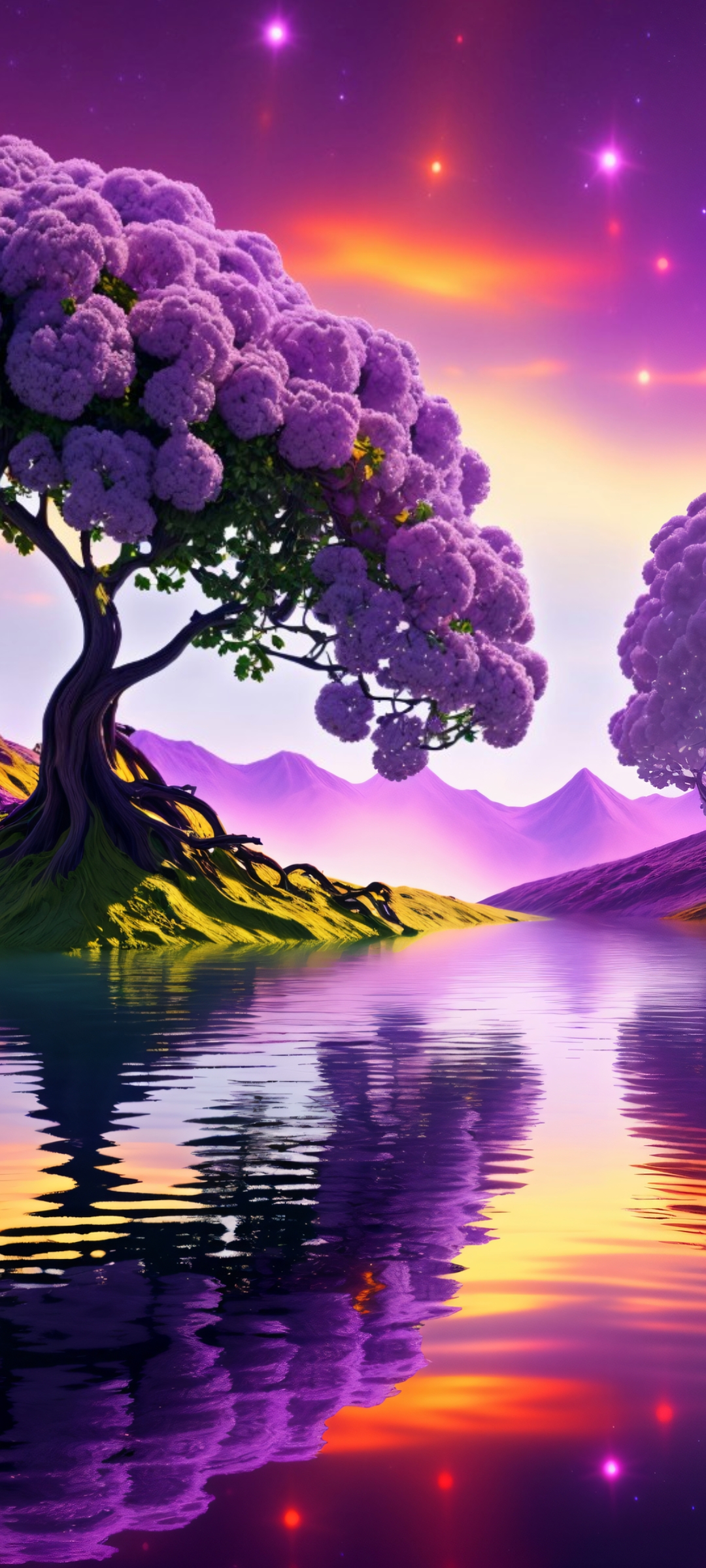 湖边的梦幻紫樱,美得像幅画,真想和你一起赏这樱花雨.