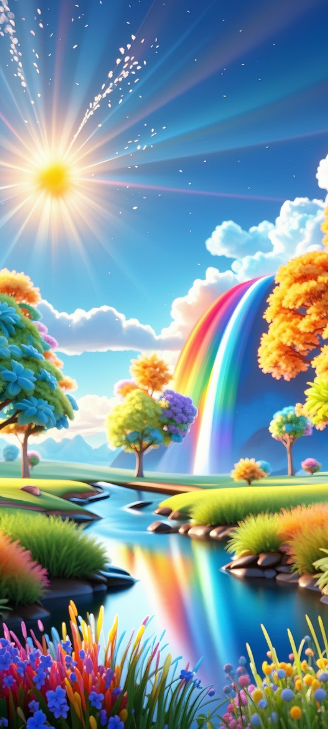 阳光灿烂,彩虹高挂,我在梦幻花园等你来.