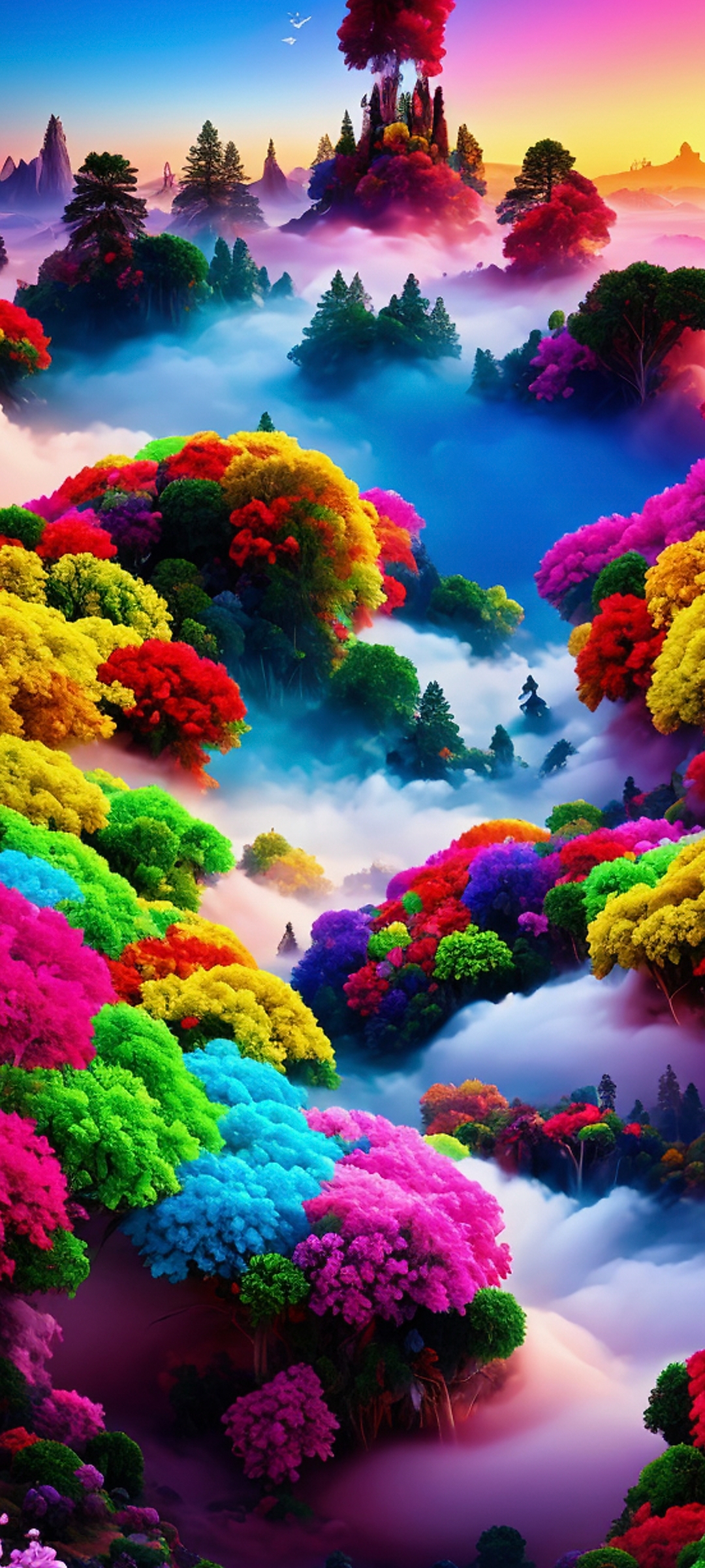 9993彩色森林,仿若童话世界9607  这幅风景画让我仿佛置身于