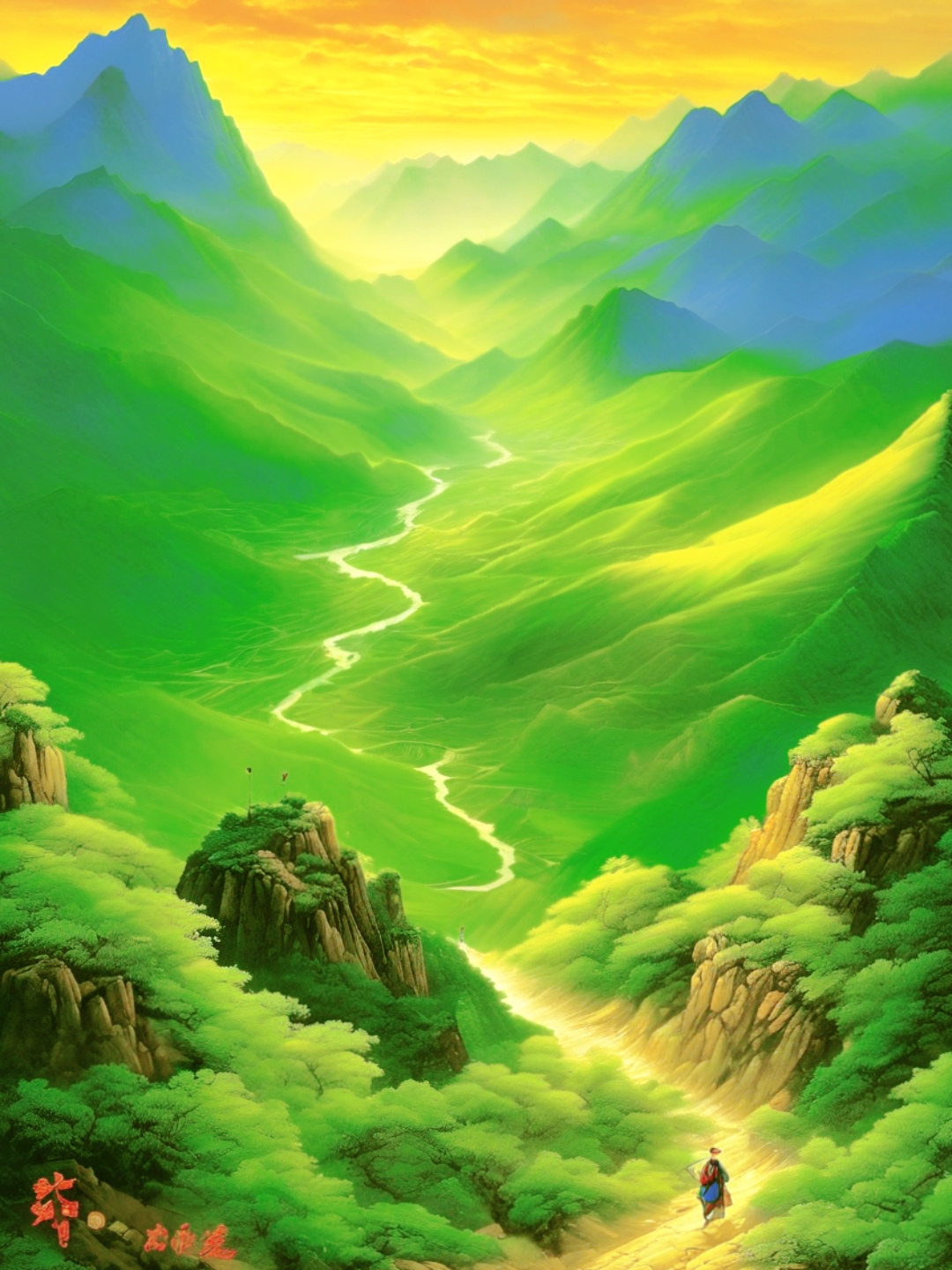 山间之行  漫步于山间小径,仿佛置身于一幅山水画中.