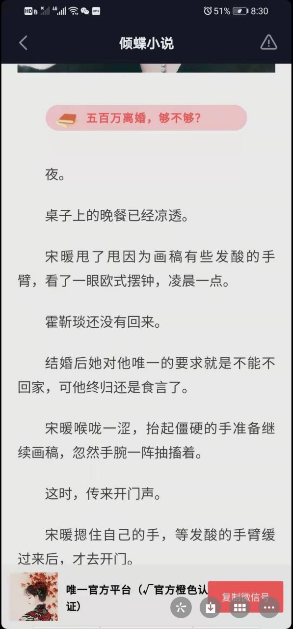 抖音爆推荐主角宋暖霍靳琰现代短篇完结小说《五百万离婚,够不够/宋暖