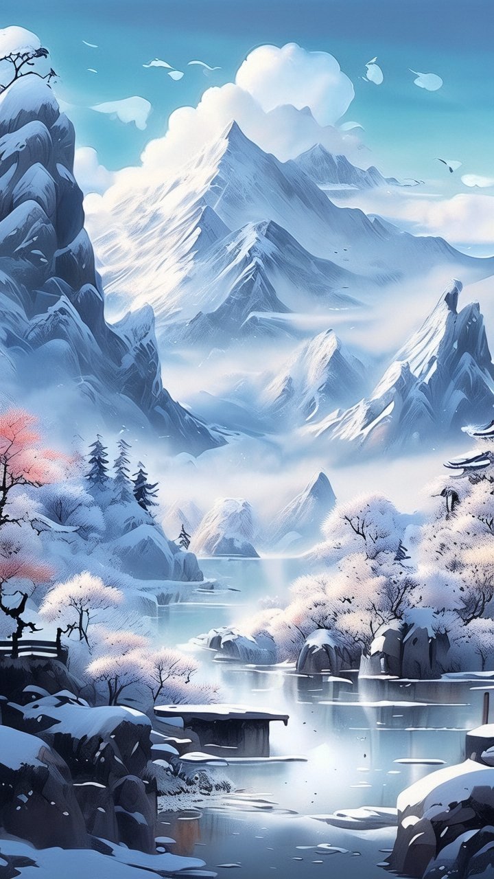 7615冬季的雪山,仿佛是大自然的艺术品.