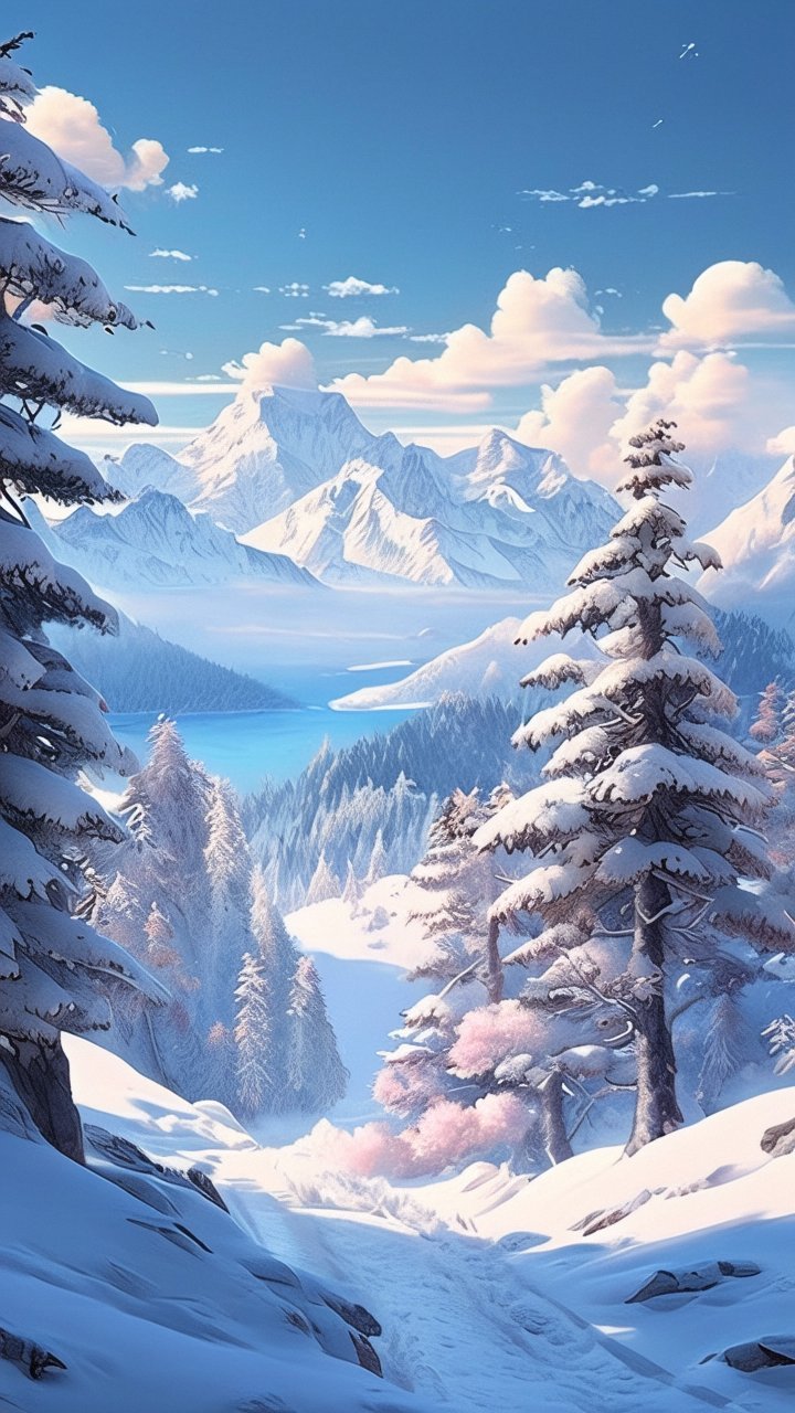 7615冬季的雪山,仿佛是大自然的艺术品.