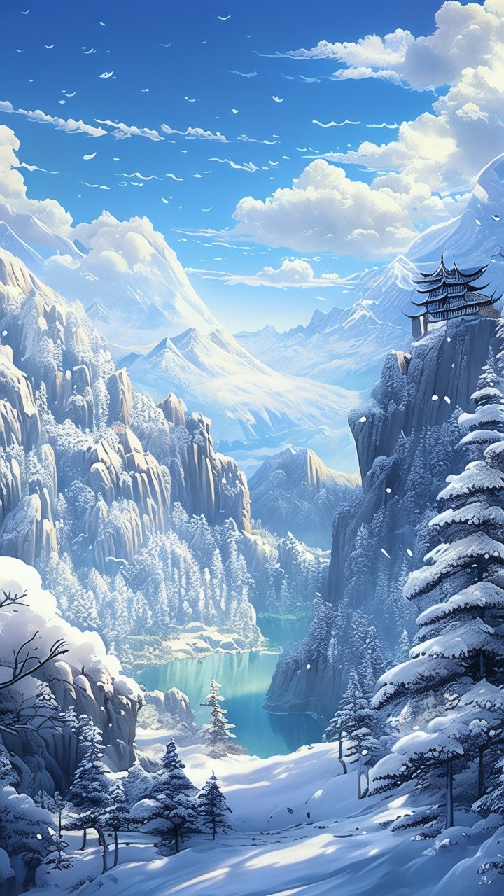 7615冬季的雪山,仿佛是大自然的艺术品.