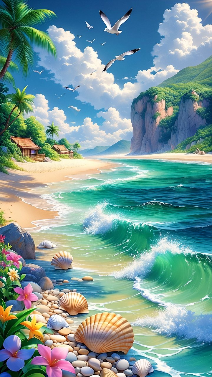 哇,这海景美得让人想立刻飞奔到沙滩边,椰子树下,听着海浪声,享受清凉