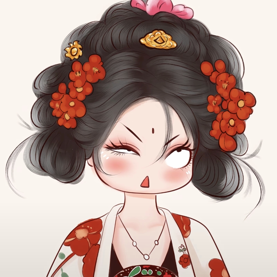 女人生气女宰相卡通图片大额头女人似颜绘古风动漫沙雕宋朝刘娥画像