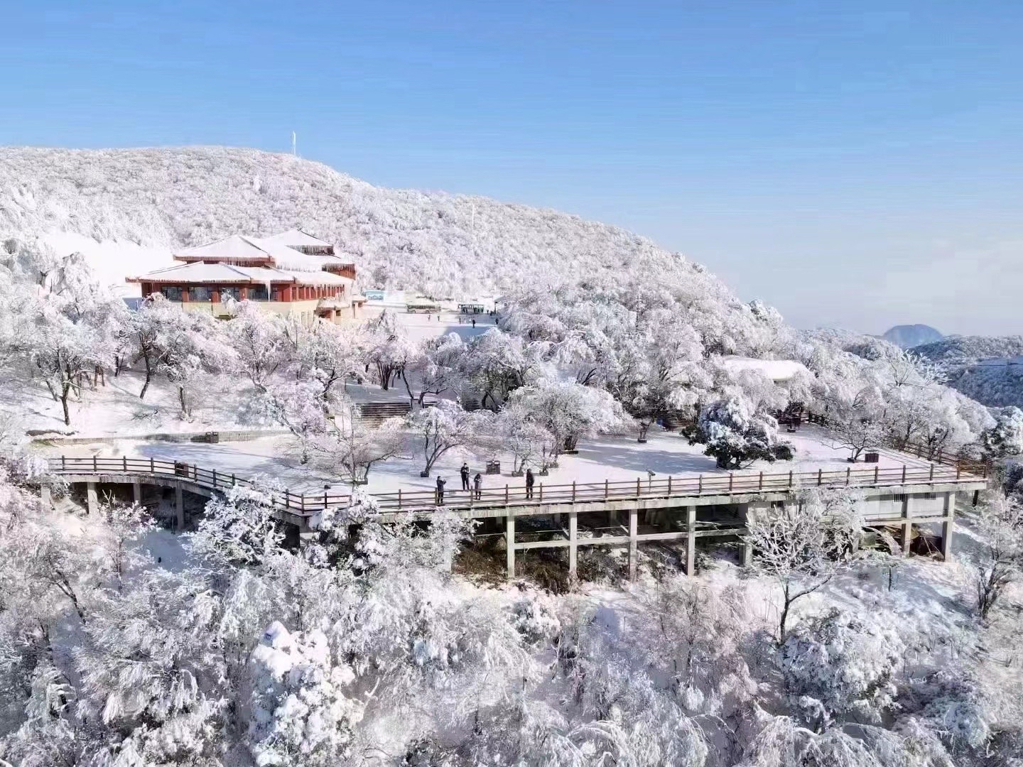 龙头山雪景照片图片