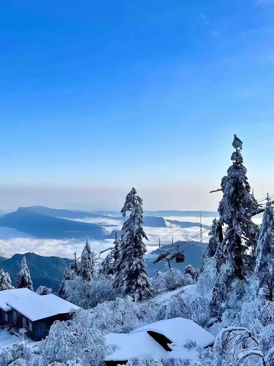 龙头山雪景照片图片