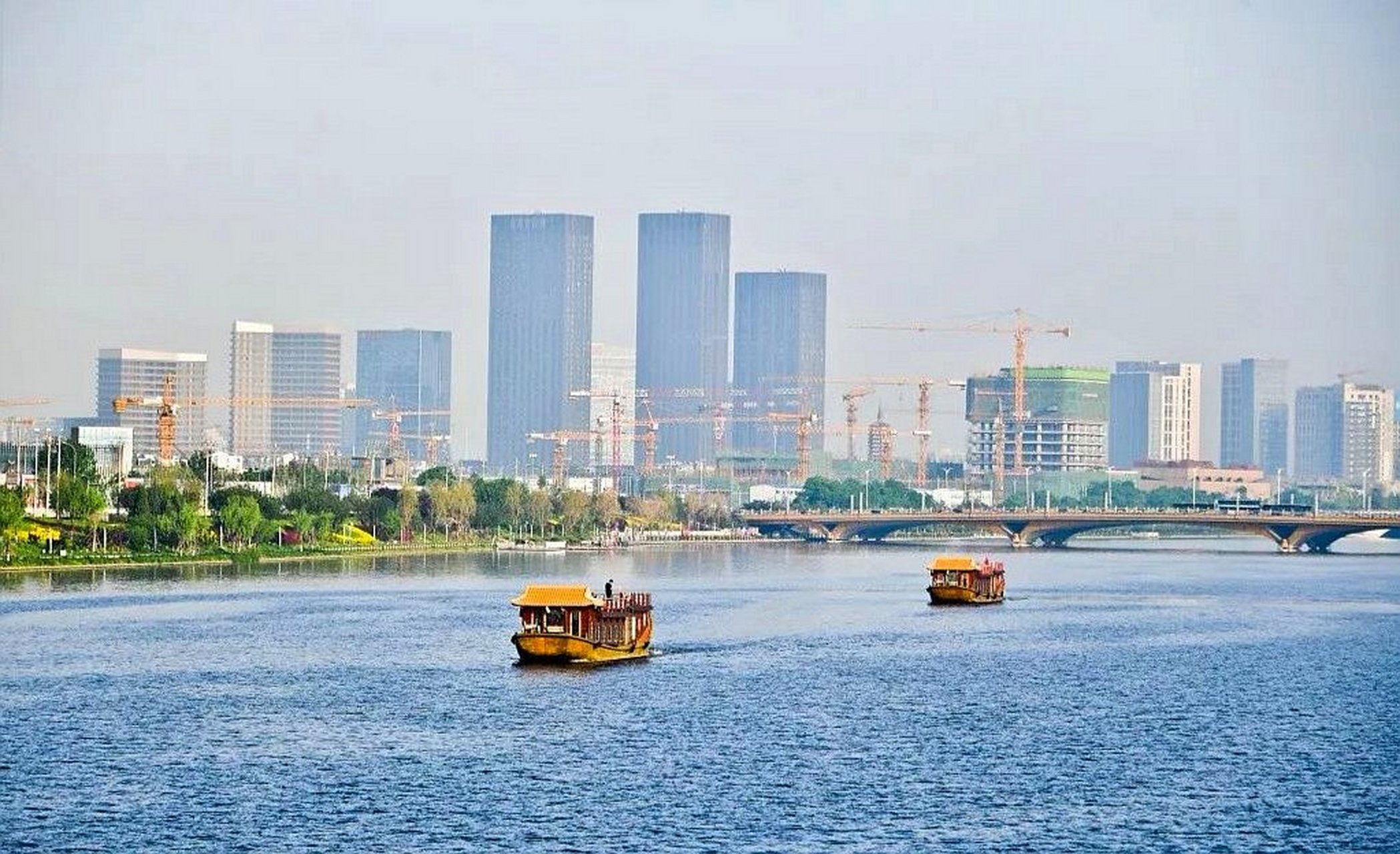 北京通州八景 之 波分凤沼 通惠河水逶迤东下,流入现在的北运河中.