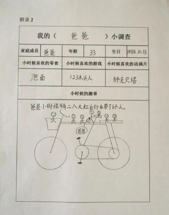 小学生家庭情况调查表图片