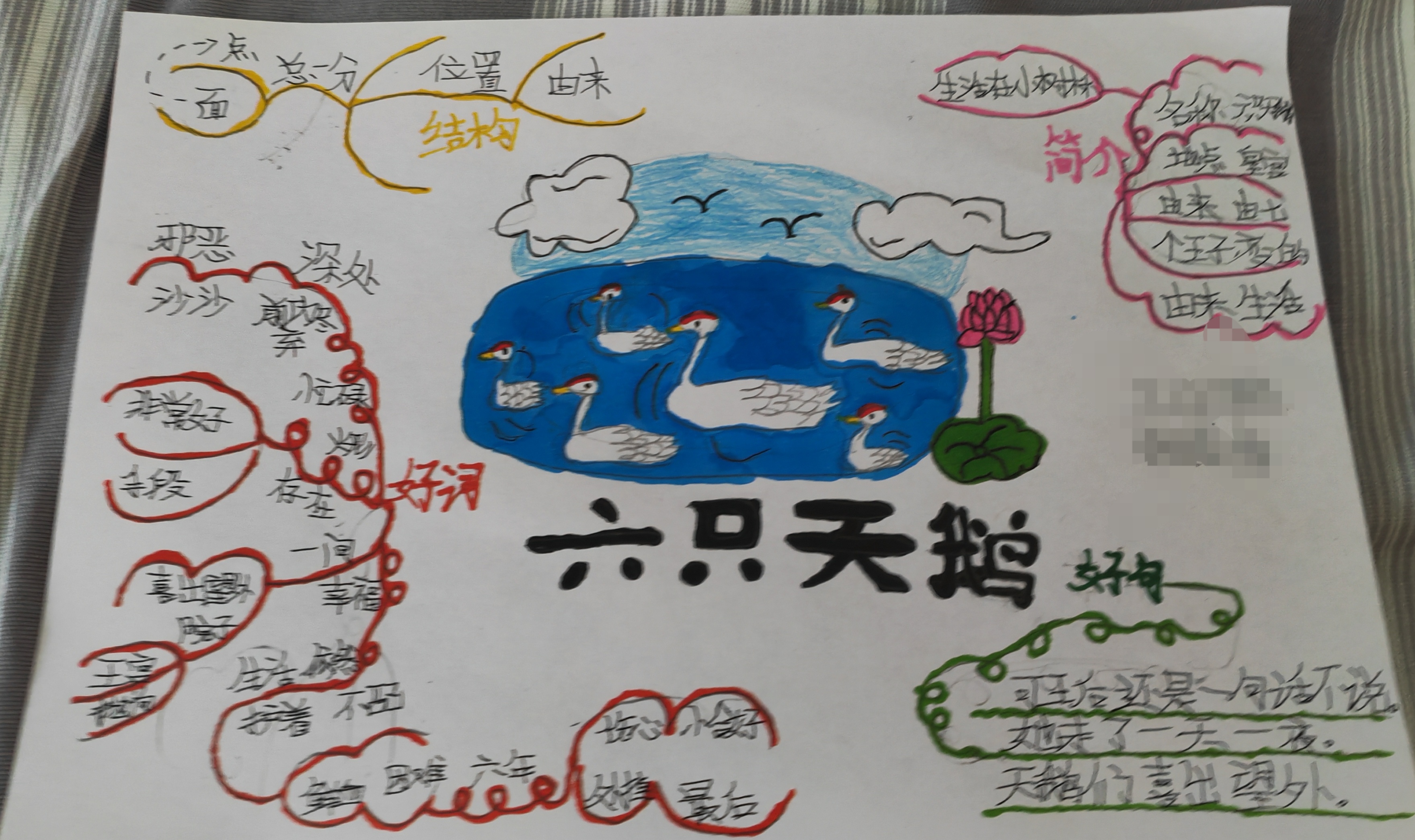 六只天鹅思维导图 1-5.@柠檬比心酸0i5的动态