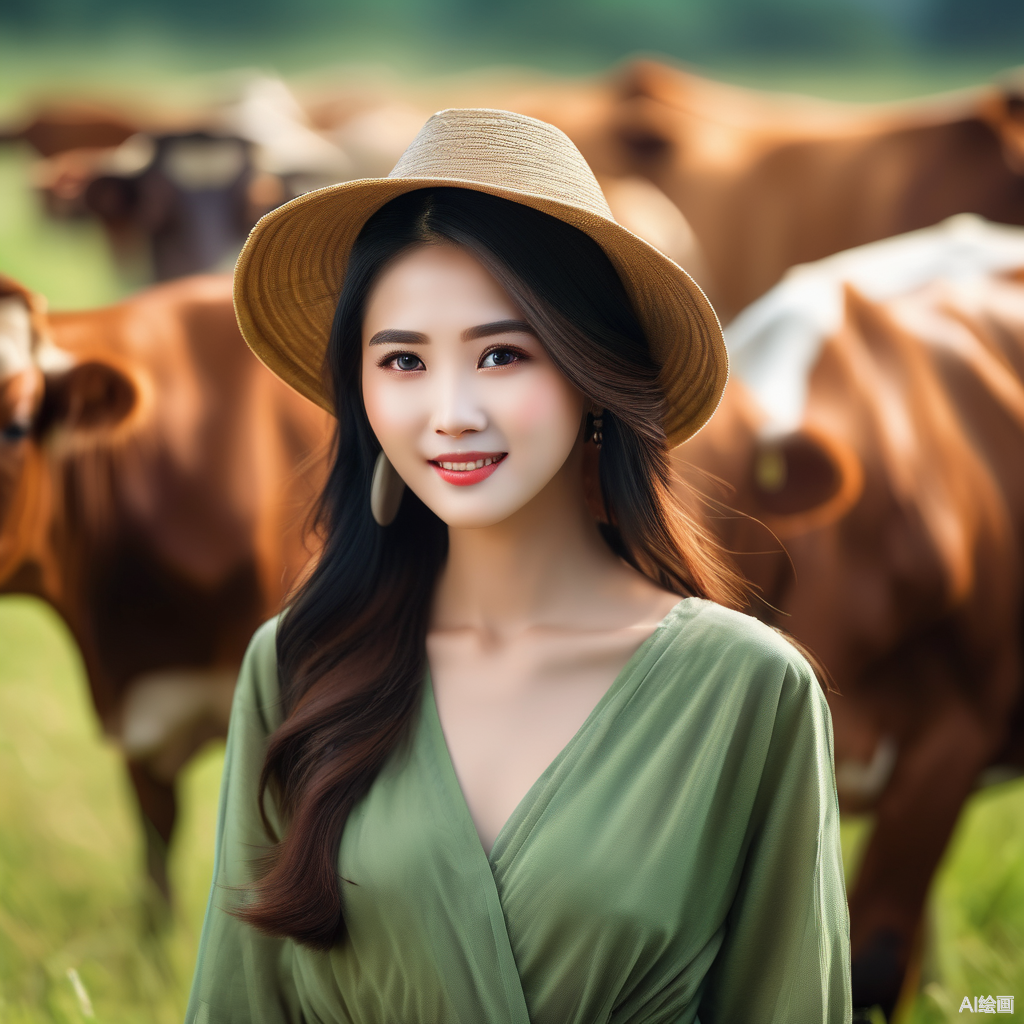 全民ai创作节#  脸上的微笑,是自信的体现,眼神中的神韵,仿佛在诉说