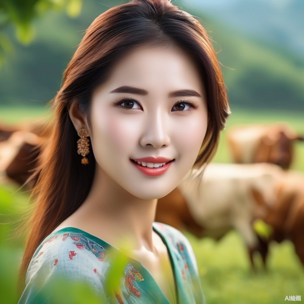 全民ai创作节#  脸上的微笑,是自信的体现,眼神中的神韵,仿佛在诉说