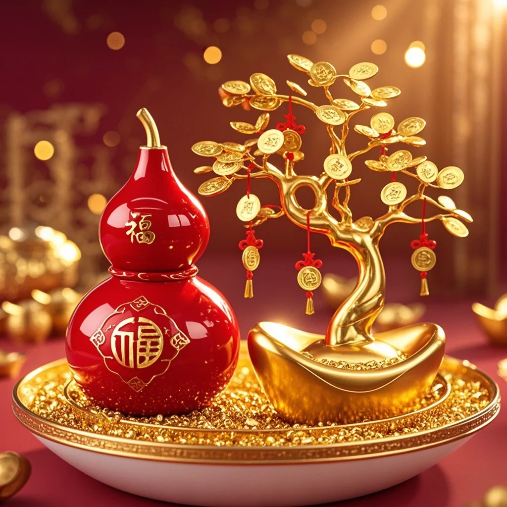 福禄双全,葫芦送福,财源滚滚,好运连连,见者好运